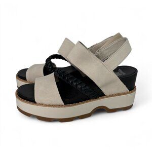 Sorel Joanie IV Slingback Wedge size 8.5 black grey